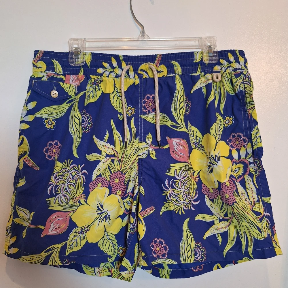 Polo Ralph Lauren Mens L Printed 6” Swim Shorts Trunks(Lining Removed) Tropical‎